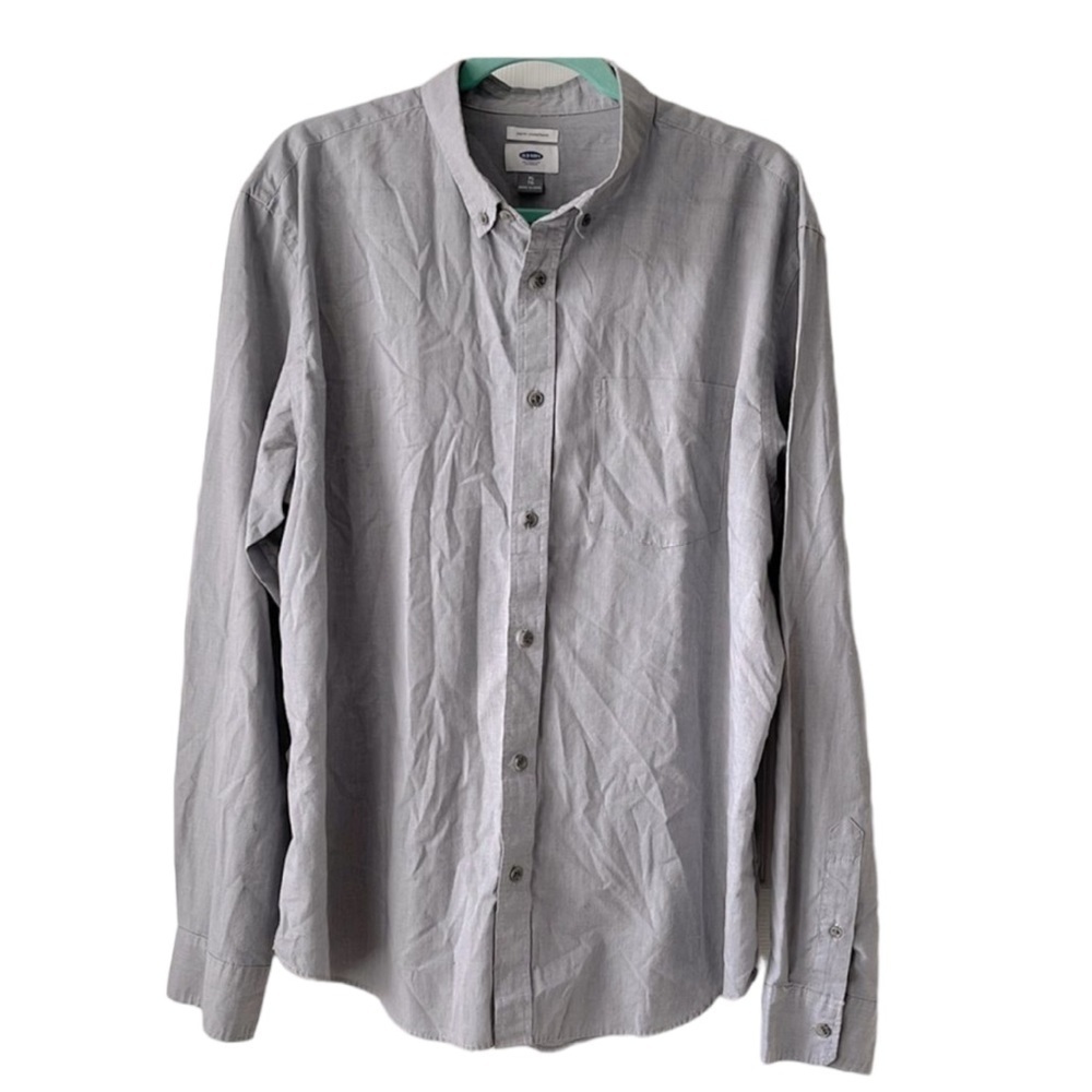 3/$10 Old Navy Men’s Slim Fit Long Sleeve Button Down | Gray | XL Slim Fit
